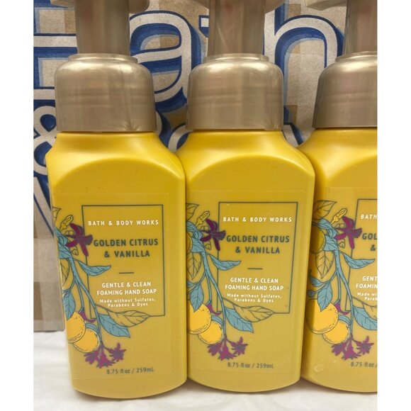 Bath & Body Works GOLDEN CITRUS & VANILA Foaming Hand Soap 3-Pack - Picture 2 of 10